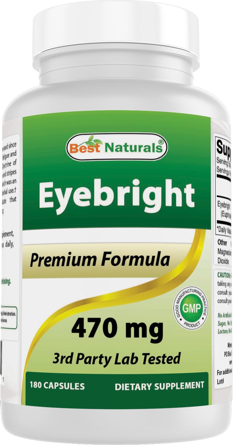Best Naturals Eyebright Capsules 470mg bottle front view