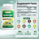 Best Naturals Eyebright Capsules 470mg side view with label