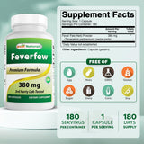 Best Naturals Feverfew Capsules side view showing label
