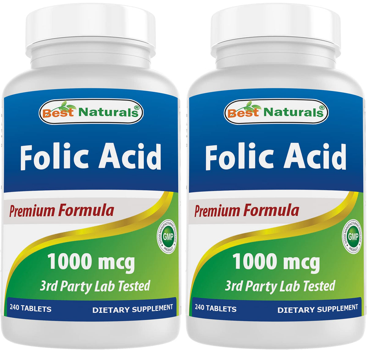 Best Naturals Folic Acid 240 Tablets front view