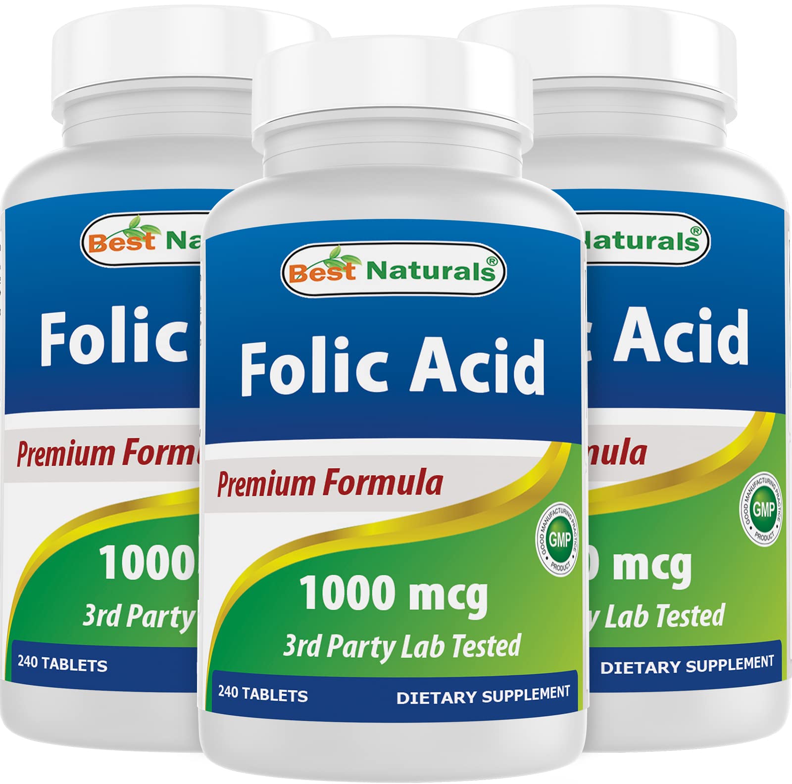 Best Naturals Folic Acid 240 Tablets front view