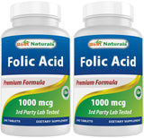 Best Naturals Folic Acid 240 Tablets front view