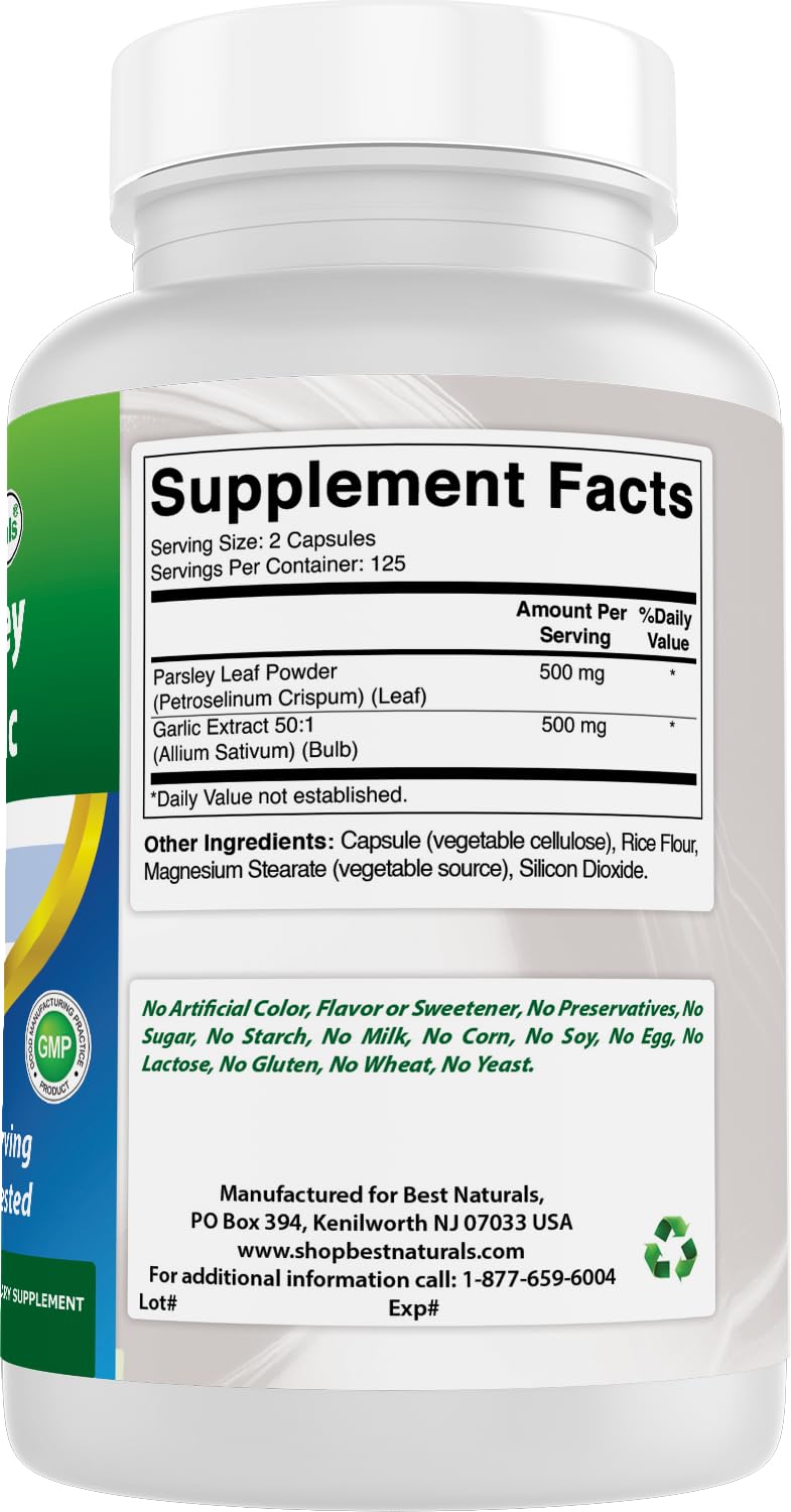 Best Naturals Garlic Extract 1000 mg ingredients list