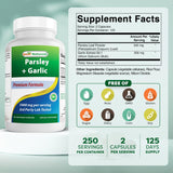Best Naturals Garlic Extract 250 capsules bottle side view