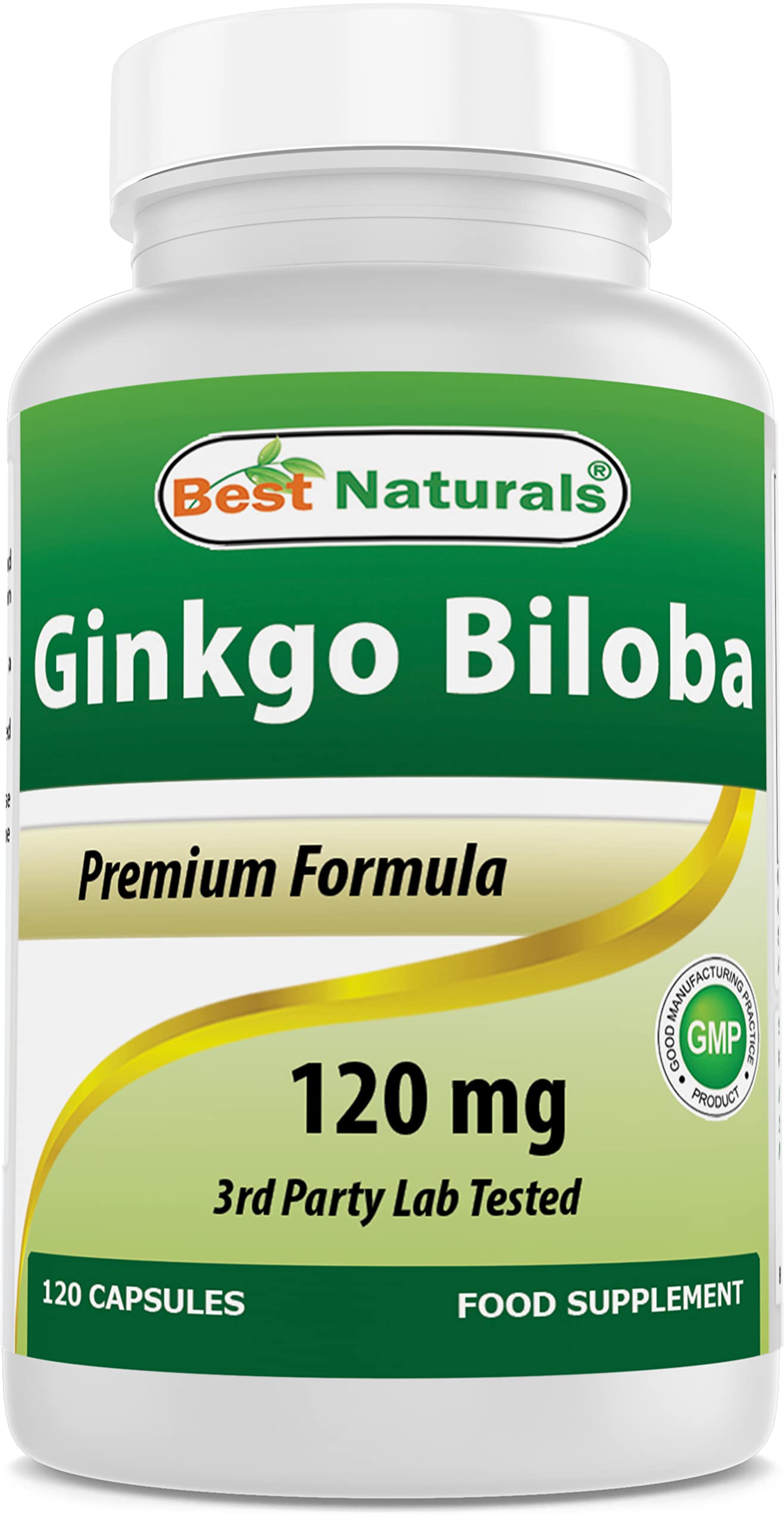 Best Naturals Ginkgo Biloba 120mg 120 Capsules front view