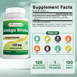Best Naturals Ginkgo Biloba 120mg 120 Capsules side view