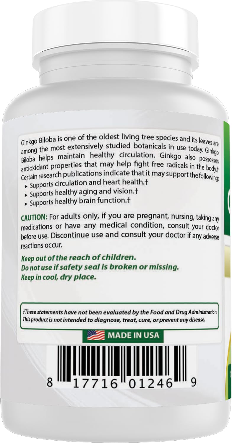 Best Naturals Ginkgo Biloba 120mg capsules with measuring spoon