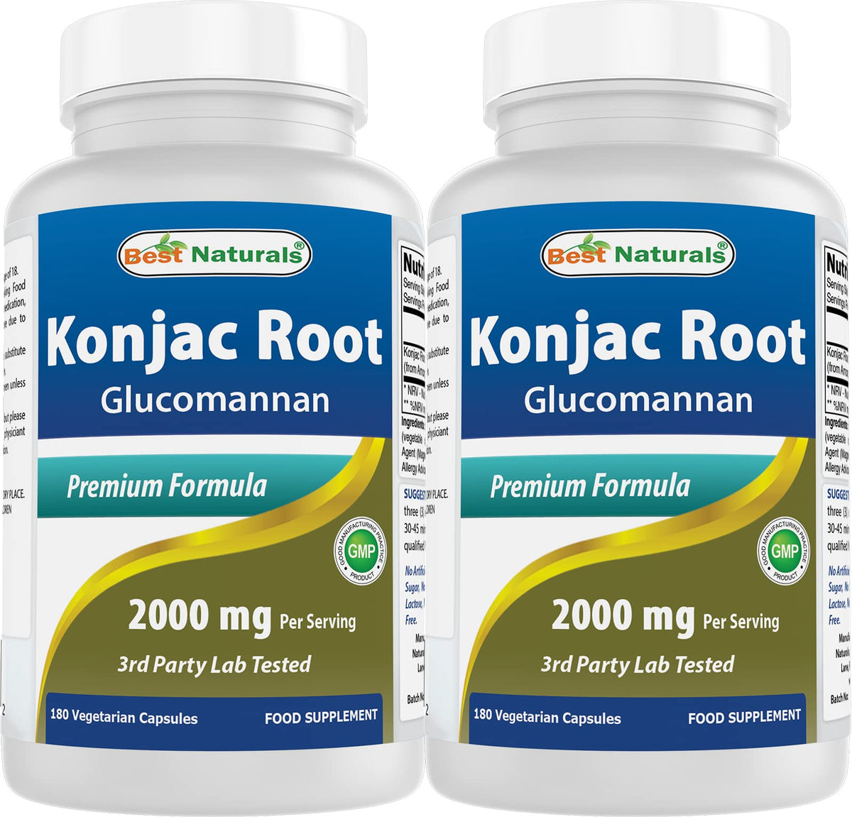Best Naturals Glucomannan Capsules 2000mg front view