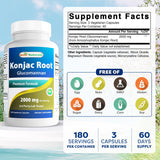 Best Naturals Glucomannan Capsules 2000mg side view