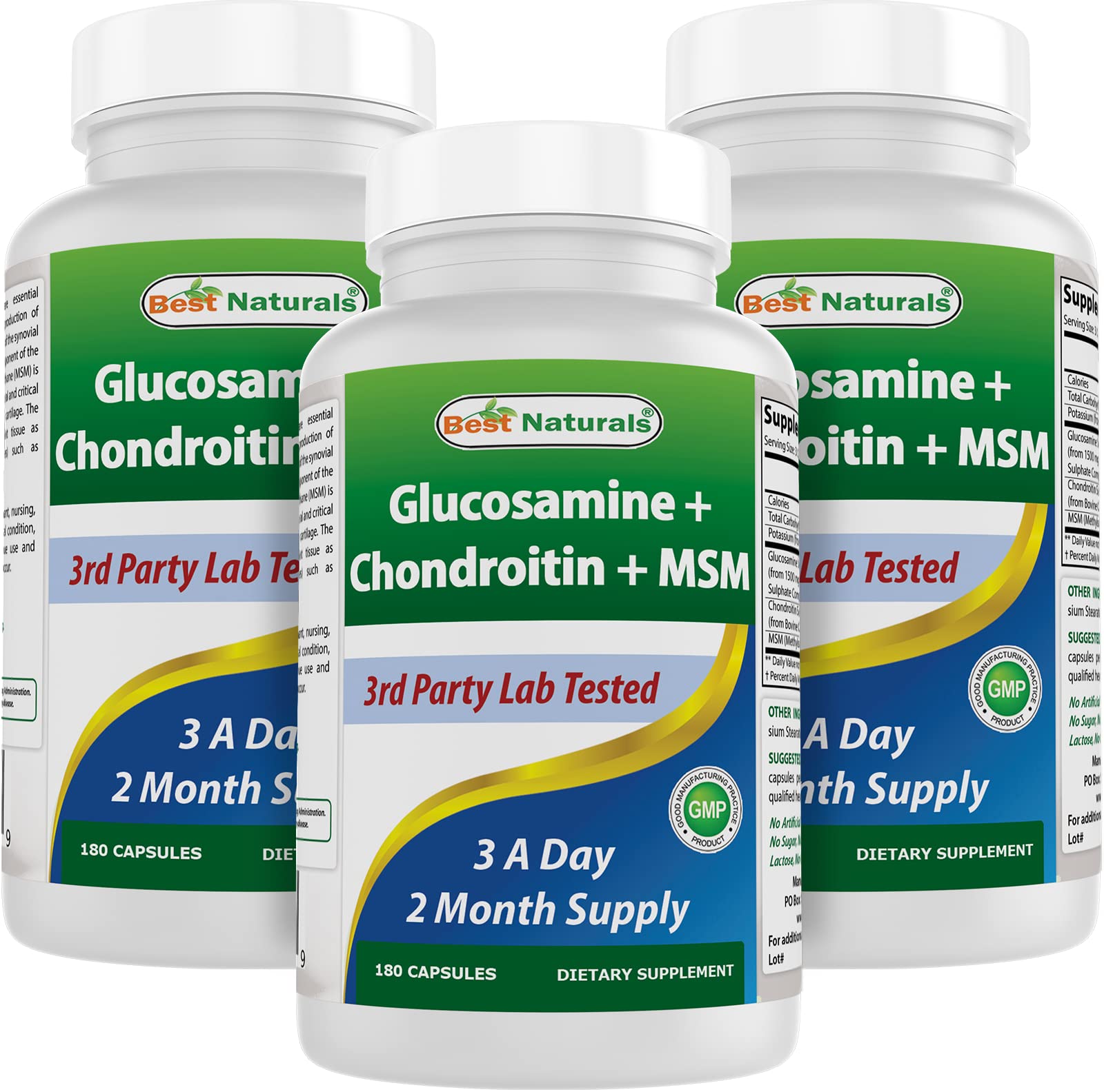 Best Naturals Glucosamine Chondroitin MSM Capsules front view