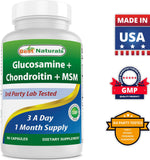 Best Naturals Glucosamine Chondroitin MSM Supplements 90 capsules pack