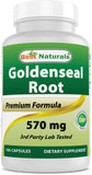 Best Naturals Goldenseal Root Capsules 570mg front view