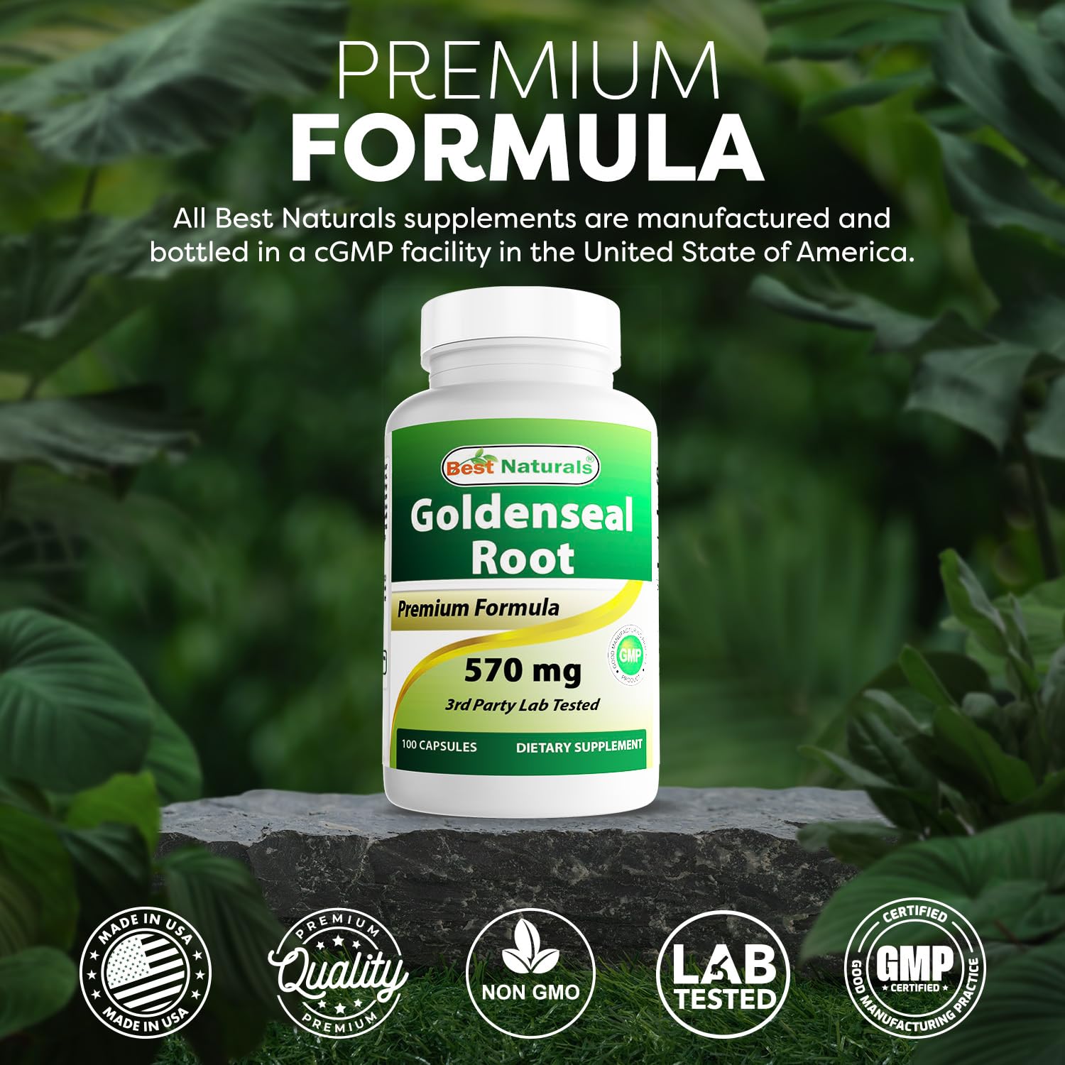 Best Naturals Goldenseal Root Capsules 570mg nutrition facts
