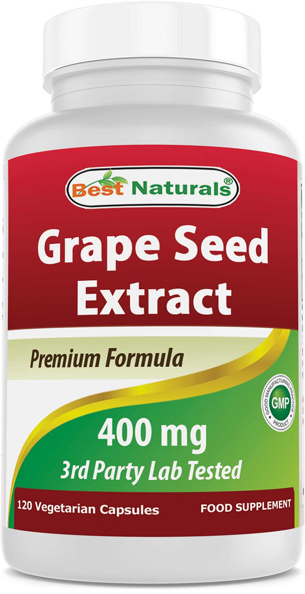 Best Naturals Grape Seed Extract 400mg 120 Capsules front view