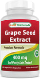 Best Naturals Grape Seed Extract 400mg 120 Capsules front view