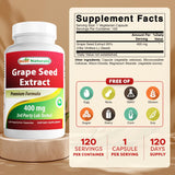 Best Naturals Grape Seed Extract 400mg 120 Capsules side view