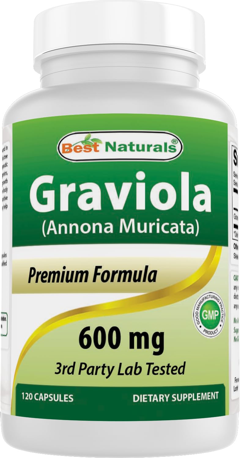 Best Naturals Graviola Capsules 600 mg bottle front view