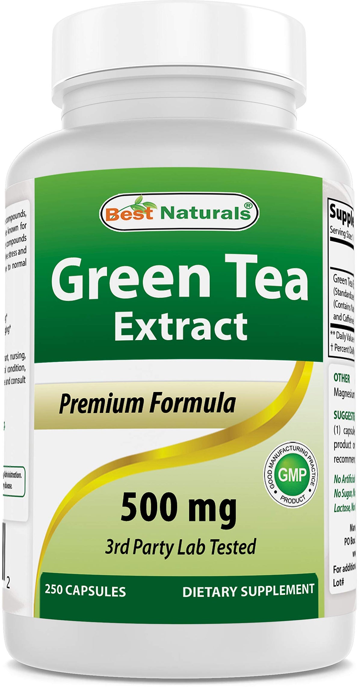 Best Naturals Green Tea Capsules front view with packaging