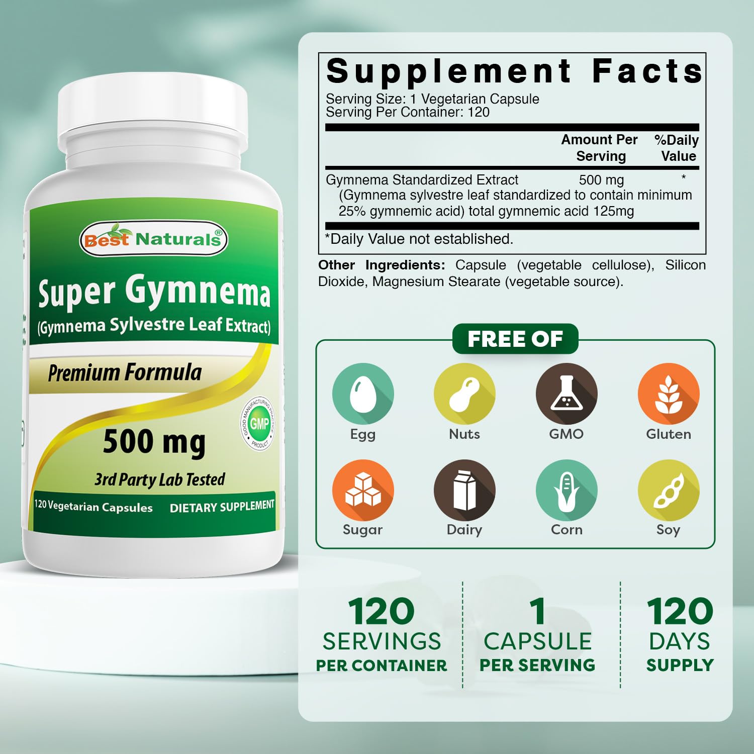 Best Naturals Gymnema Sylvestre packaging side view