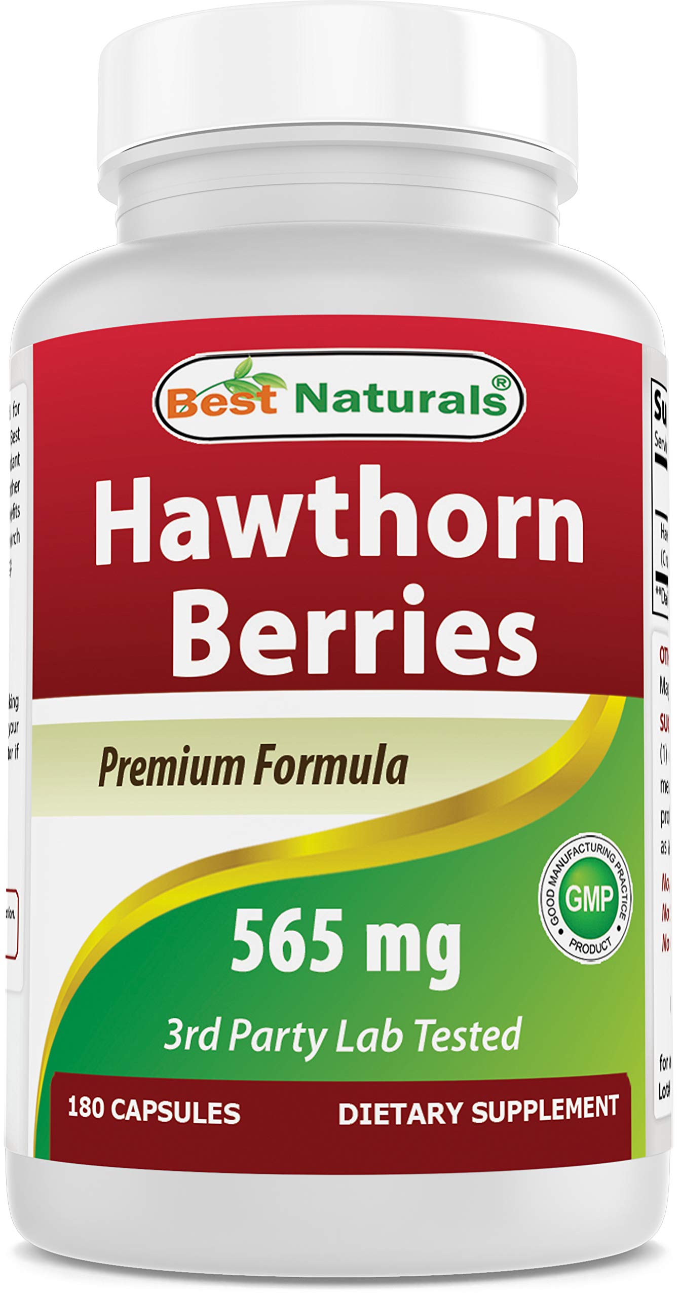 Best Naturals Hawthorn Berry Capsules 560mg bottle front view