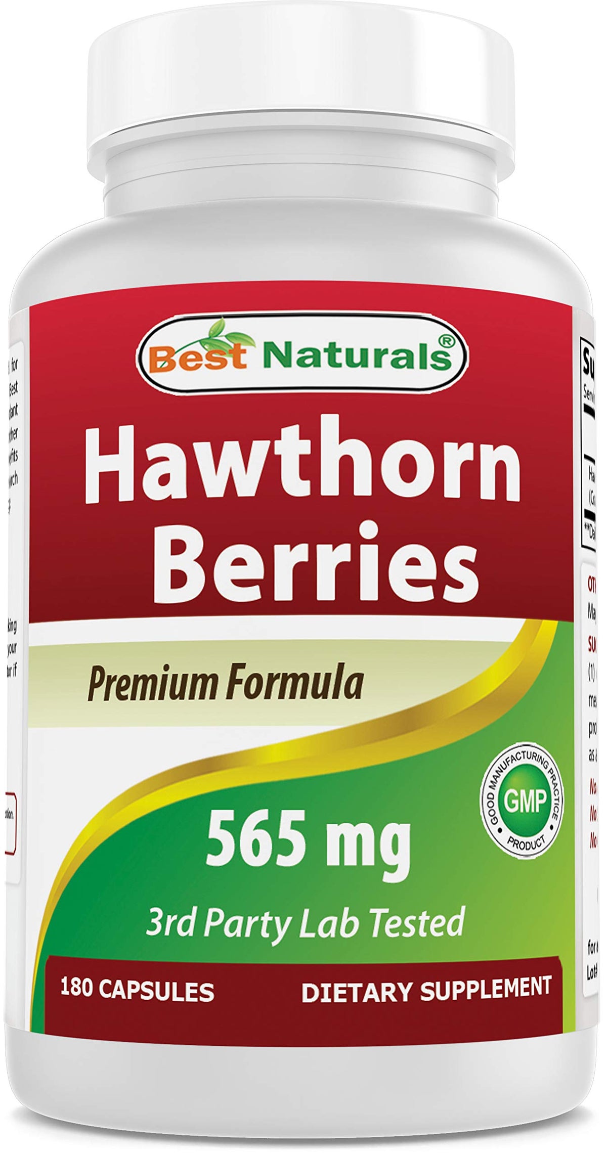 Best Naturals Hawthorn Berry Capsules 560mg bottle front view