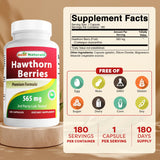 Best Naturals Hawthorn Berry Capsules 560mg side view