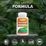 Best Naturals Horsetail Capsules 440mg back view of bottle