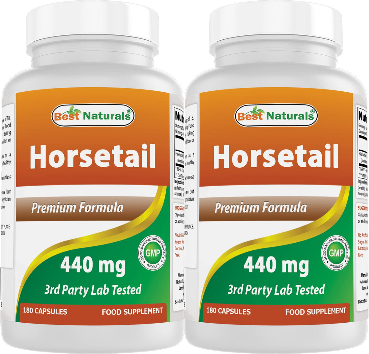 Best Naturals Horsetail Capsules 440mg front view of bottle