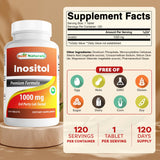 Best Naturals Inositol Tablets 1000 mg side view with label