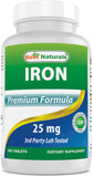 Best Naturals Iron Supplement 180 Tablets front view