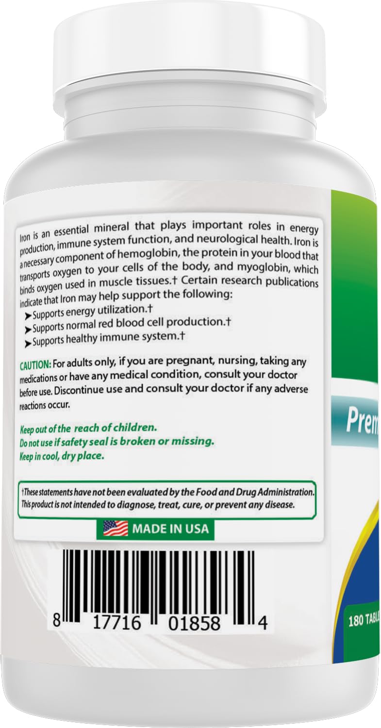 Best Naturals Iron Supplement with a glass of water