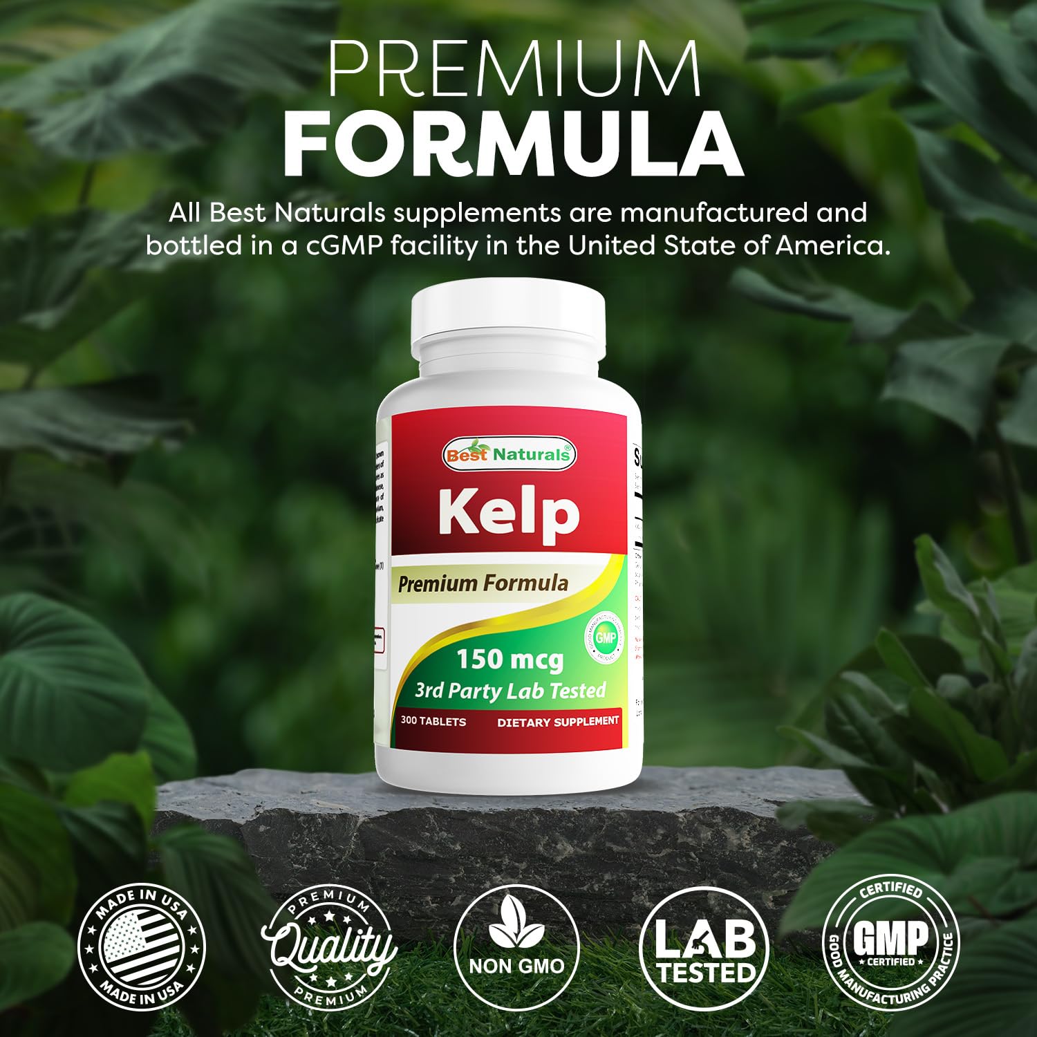 Best Naturals Kelp Multivitamins bottle back view