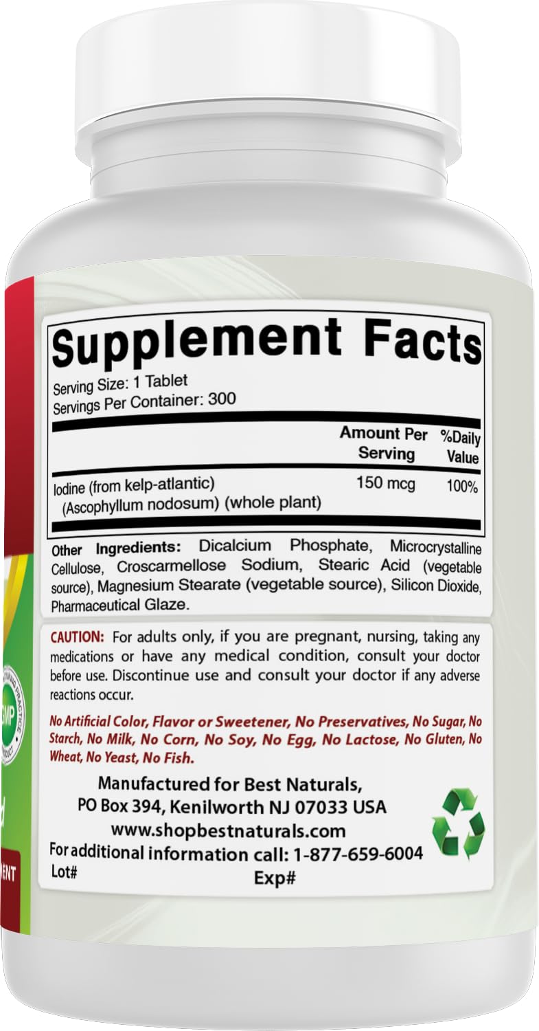 Best Naturals Kelp Multivitamins on a wooden table