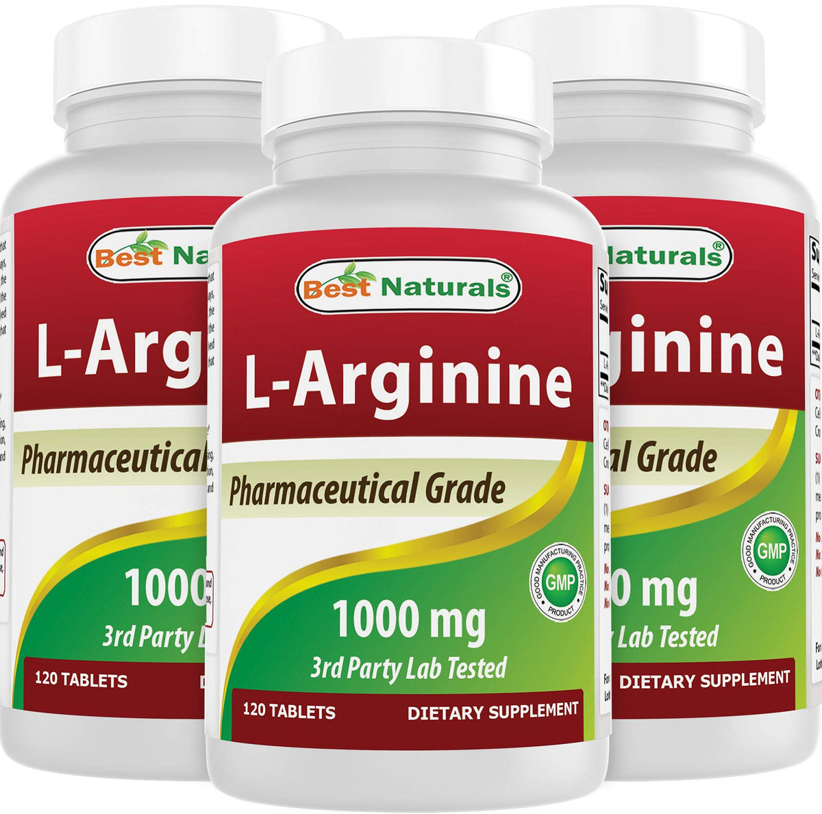Best Naturals L-Arginine 1000mg 120 Tablets front view