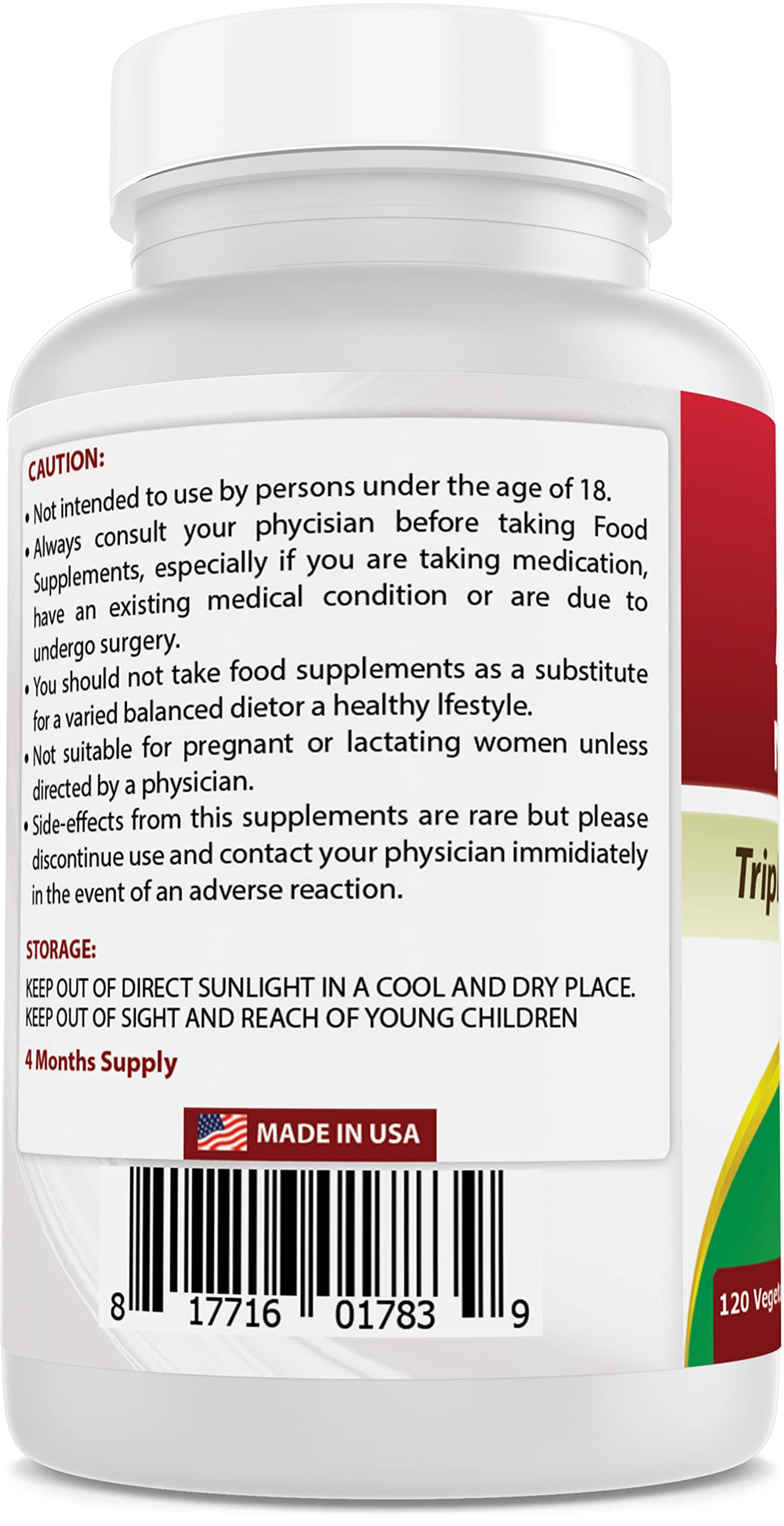 Best Naturals L-Arginine 1300mg vegetarian capsules with green leaves