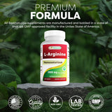 Best Naturals L-Arginine 3000mg supplement bottle back view