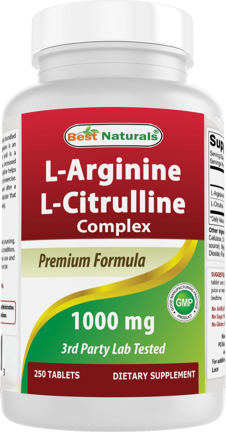 Best Naturals L-Arginine L-Citrulline Complex 1000mg bottle front view