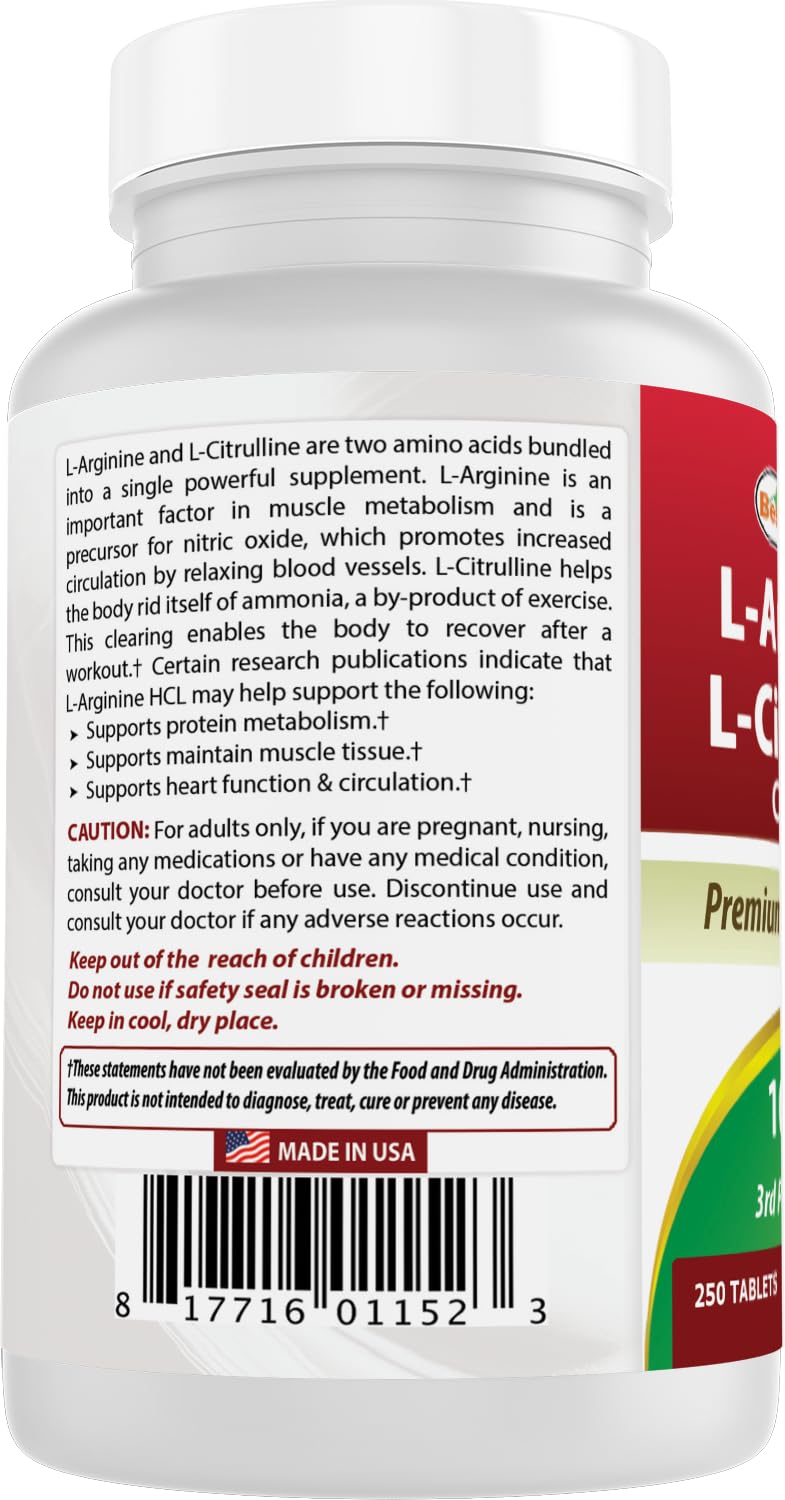 Best Naturals L-Arginine L-Citrulline Complex 250 Tablets lifestyle scene