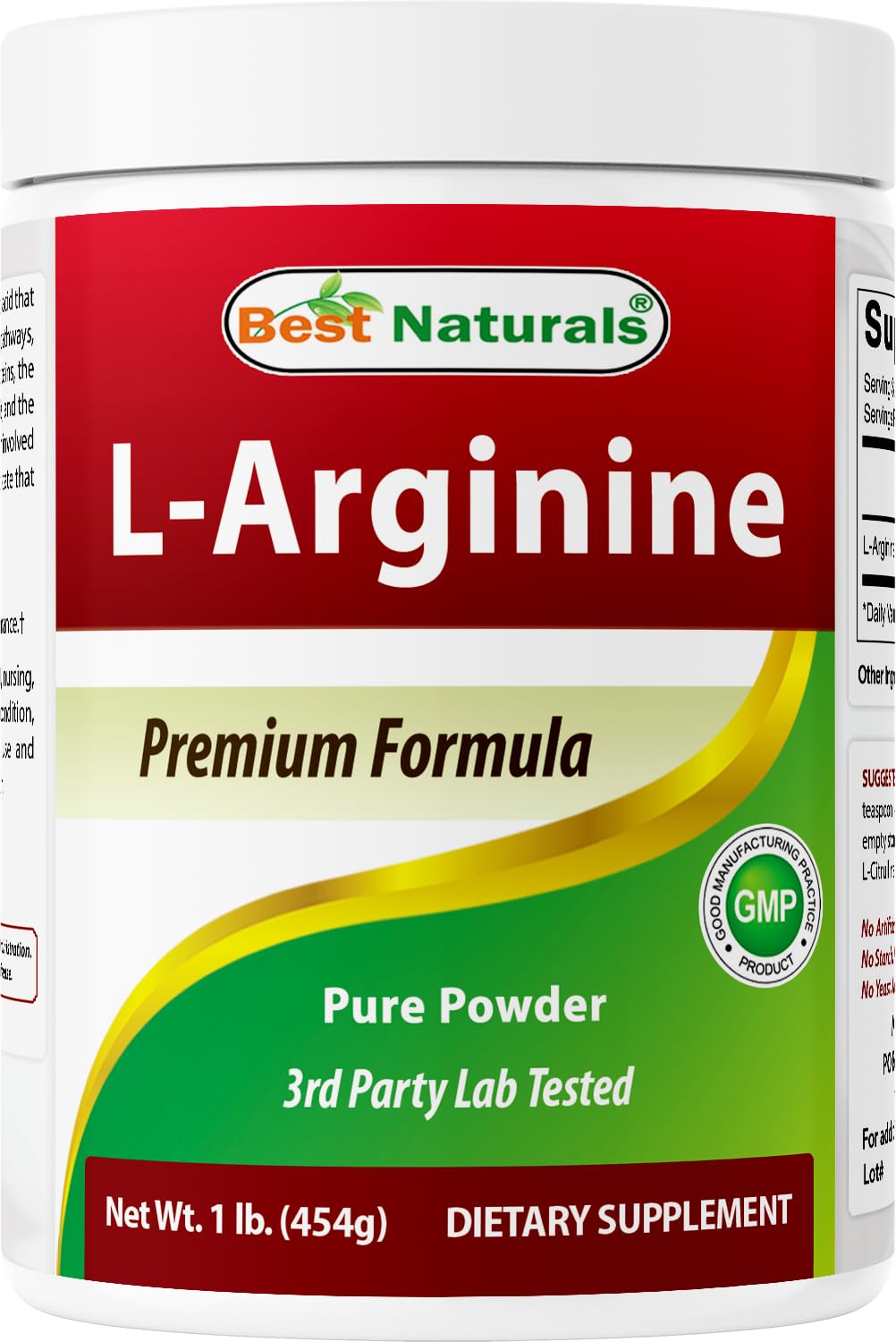 Best Naturals L-Arginine Powder 454g front view