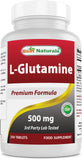 Best Naturals L-Glutamine 500mg 250 Tablets front view