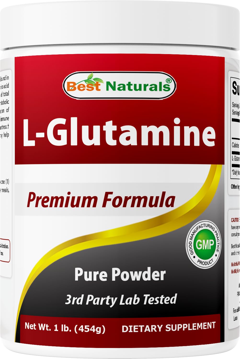 Best Naturals L-Glutamine Powder 454g front view