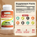 Best Naturals L-Proline 500mg bottle with 120 capsules