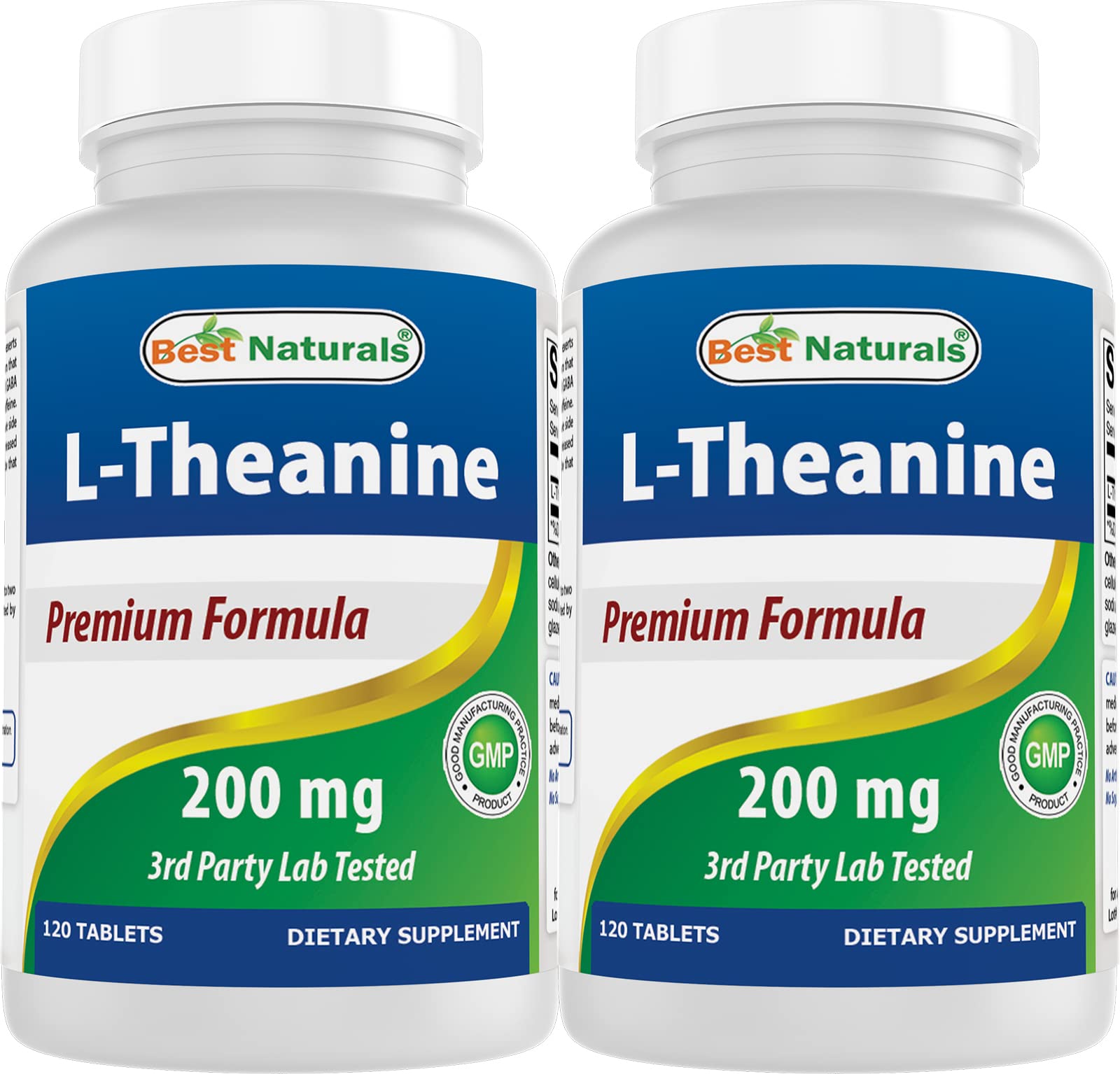 Best Naturals L-Theanine 200mg Tablets bottle front view