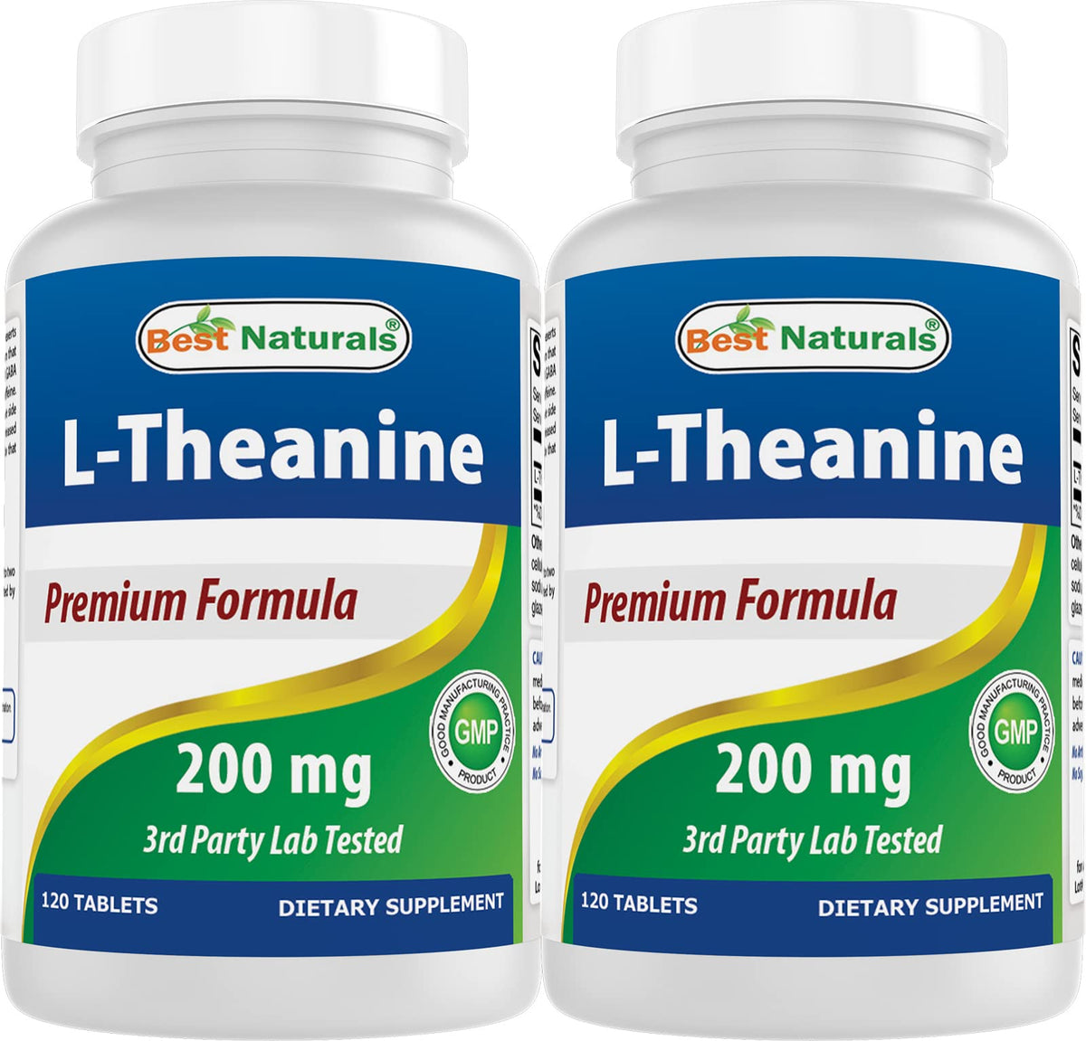 Best Naturals L-Theanine 200mg Tablets bottle front view