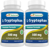 Best Naturals L-Tryptophan 500 mg 120 Capsules front view