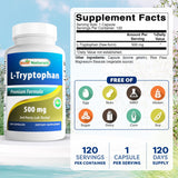 Best Naturals L-Tryptophan 500 mg 120 Capsules side view