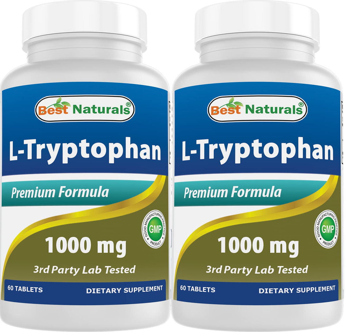Best Naturals L-Tryptophan Sleep Supplement 1000 mg bottle front view