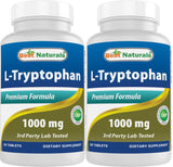 Best Naturals L-Tryptophan Sleep Supplement 1000 mg bottle front view