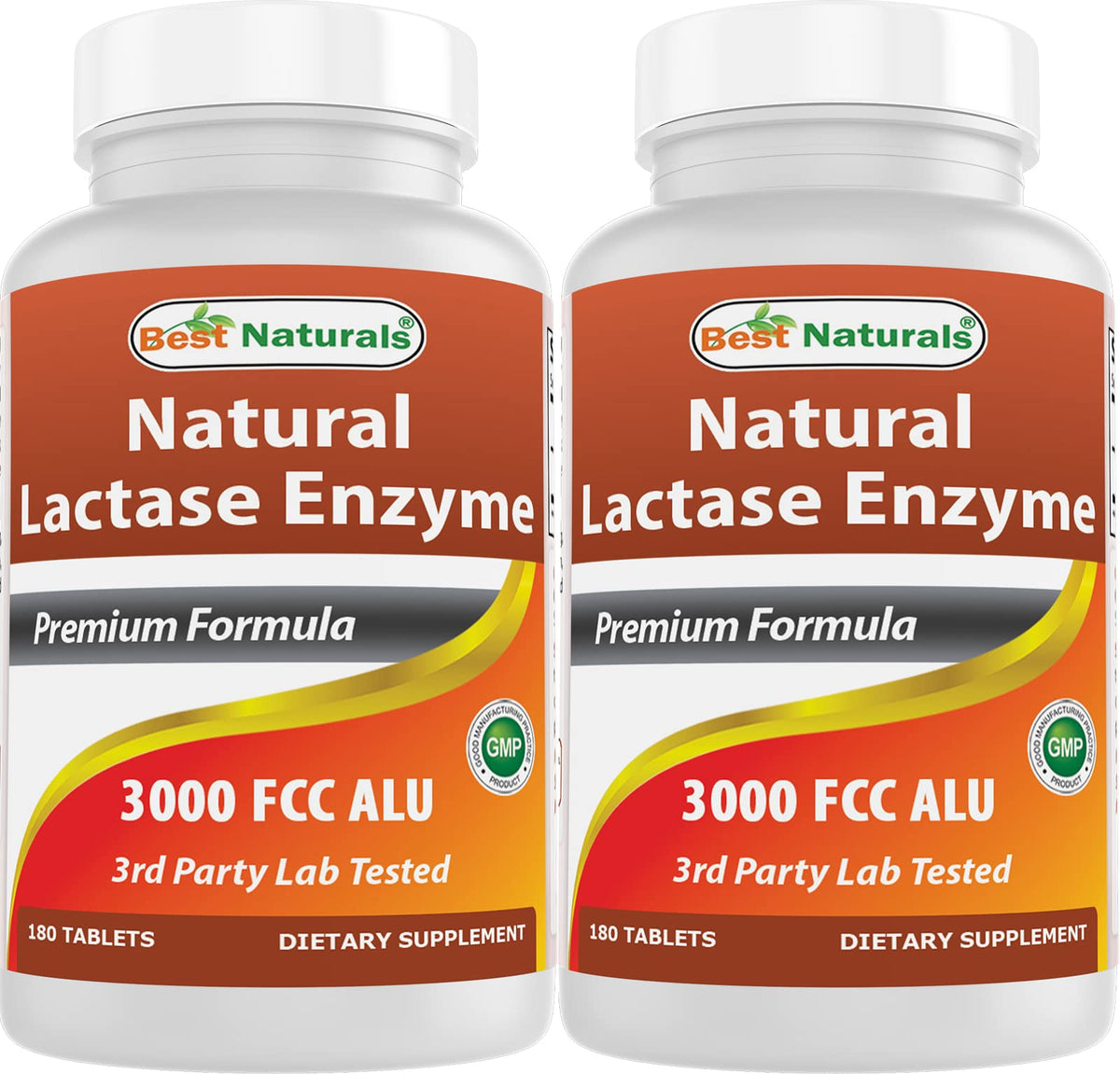 Best Naturals Lactase Enzyme Tablets 180 count front view