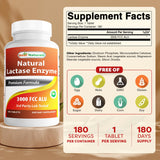 Best Naturals Lactase Enzyme Tablets bottle side view